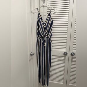 Vintage Havana Navy and White Striped Jumpsuit (XS)